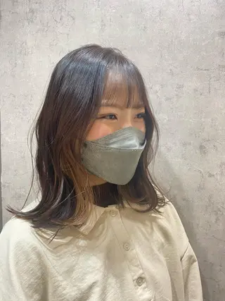 ミディアム カラー やました りの☁のヘアスタイル