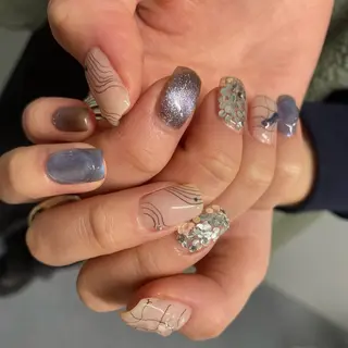 ネイル akari✨ 韓国風、メンズネイルのネイルデザイン