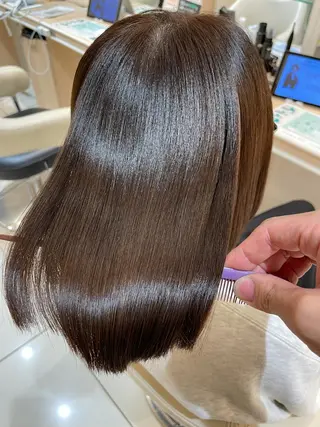 ミディアム 縮毛矯正、髪質改善／ 松田 龍之介のヘアスタイル