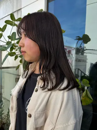 セミロング カラー パーマ ヘアアレンジ 押切 響 のヘアスタイル