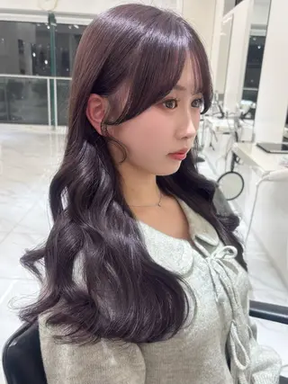 ロング カラー 盛れる顔周り×ピンク Risa🎀のヘアスタイル