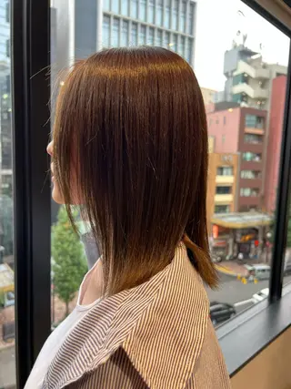 ミディアム パーマ ✨髪質改善矯正× ブリーチ✨YU-KIのヘアスタイル