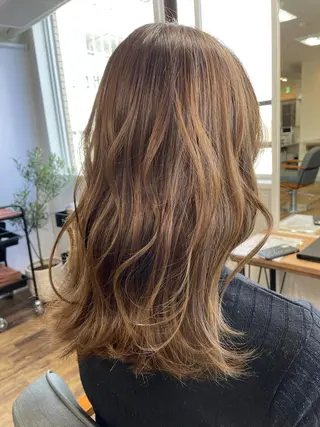 ミディアム カラー パーマ TELA HAIR 守谷のヘアスタイル