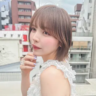 ショート カラー ボブ韓国風レイヤー 錦糸町/畠中ケントのヘアスタイル