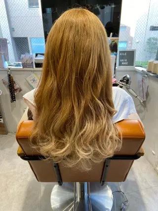 ロング カラー ヘアアレンジ 代表　清水稔也 オージュアソムリエのヘアスタイル