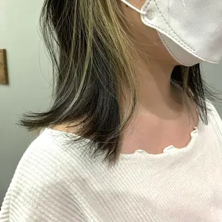 ミディアム 透明感カラー/カット 髪質改善/森栄範のヘアスタイル