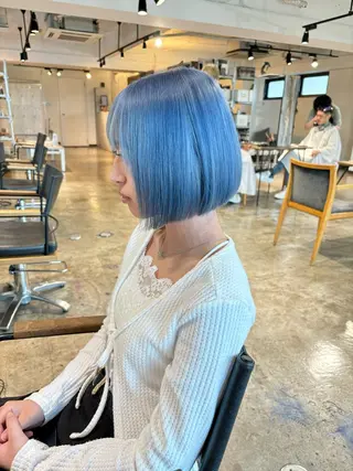 ミディアム カラー ✨艶ブリーチカラー ✨四ノ宮裕己のヘアスタイル