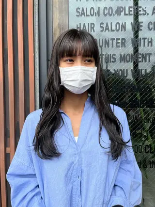 ロング ボブ/ベージュ/ パーマ🪿近森ゆいのヘアスタイル