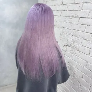 ロング カラー レイヤーブリーチ特化 ホワイト専門/岸のヘアスタイル