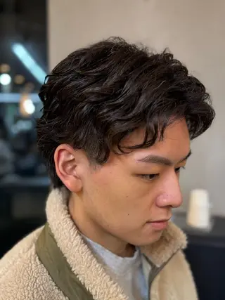 ミディアム パーマ メンズ KEEN  creative hair所属・💈理容師 齊藤💈のヘアスタイル