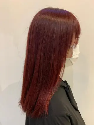 カラー ブリーチしない暖色 カラー🥀杉 優菜のヘアスタイル