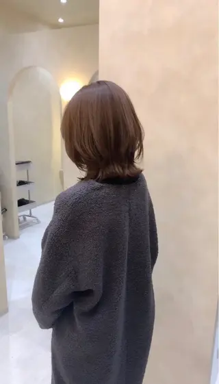 ミディアム カラー 美髪矯正 吉岡柊斗のヘアスタイル