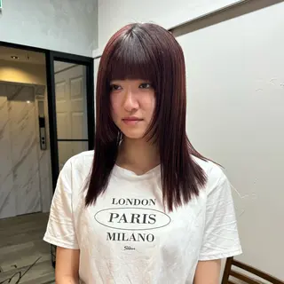 セミロング 透明感カラー ☆akoのヘアスタイル