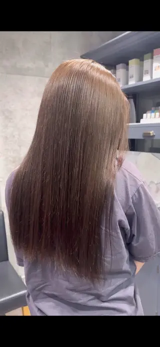 ロング 透明感|ストレート| クロスパーマ|はるかのヘアスタイル