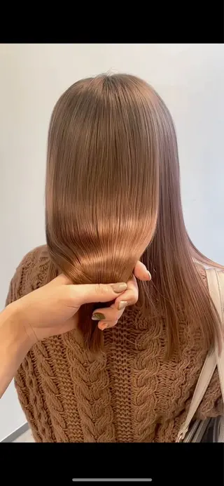 セミロング カラー 心斎橋/ブリーチなし 髪質改善/レイヤーのヘアスタイル