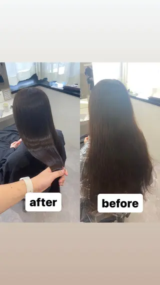 ロング 韓国風cut/ 縮毛矯正/正岡幹康のヘアスタイル