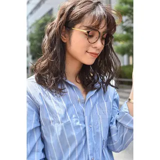 ミディアム カラー パーマ メンズ 南堀江🌿パーマ Tetsu【テツ】のヘアスタイル