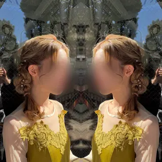 セミロング ヘアアレンジ ☻モエカ/ハイトーン アレンジ☻のヘアスタイル