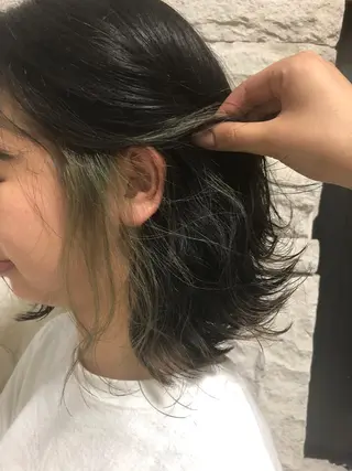 ミディアム カラー ヘアアレンジ メンズ キッズ ネイル マツエク・マツパ GO TODAY SHAiRE SALON所属・透明感カラー🤎 ゆりのヘアスタイル