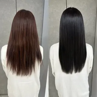 ロング カラー パーマ 髪質改善/縮毛矯正 /ブリーチ矯正/岡部のヘアスタイル