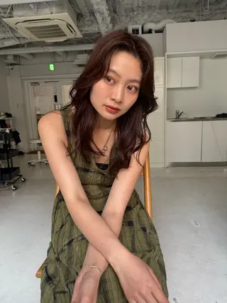 ミディアム カラー 伶風/レイヤー /ボブ/透明感カラーのヘアスタイル