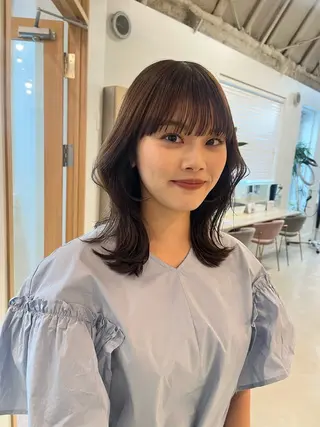 ミディアム marino/ カラー/顔周りカットのヘアスタイル