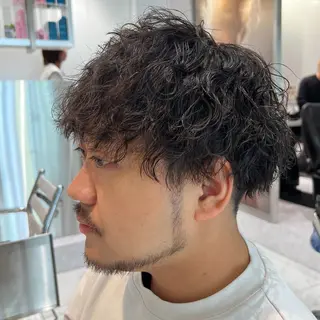 ショート パーマ メンズ 若白髪ボカシ/パーマ 藤川時也のヘアスタイル