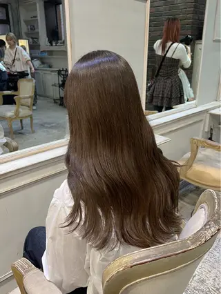 ロング カラー ヘアアレンジ グレージュ/艶髪矯正 🪐takushiのヘアスタイル