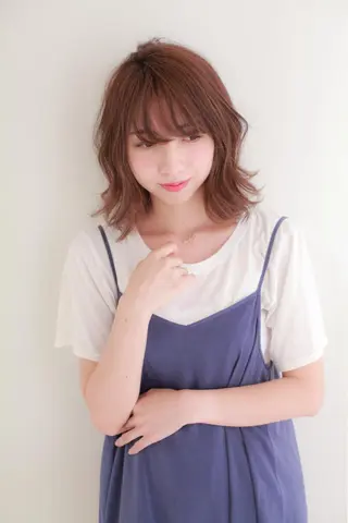 ミディアム 髪質改善\酸熱TR カット【店長】のヘアスタイル