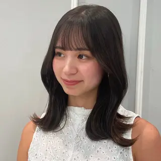 セミロング カラー ヘアアレンジ ねいろ/ カラーモデル募集中のヘアスタイル