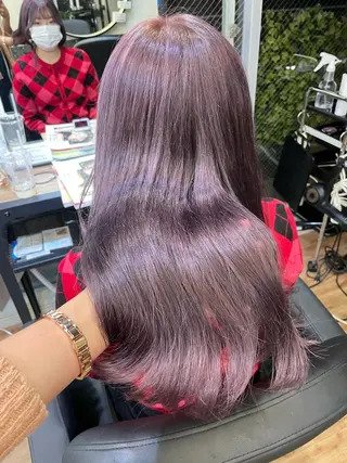 ロング カラー レイヤーカット、 大人可愛い　中村美羅のヘアスタイル