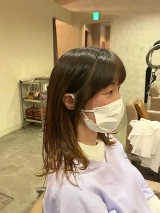 ミディアム 田中 鈴乃のヘアスタイル
