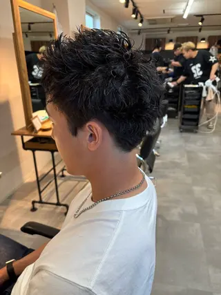 パーマ メンズ 保立/メンズカット 千葉駅フェザーパーマのヘアスタイル