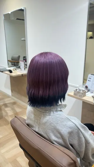 ミディアム カラー ヘアアレンジ 土谷 優乃のヘアスタイル
