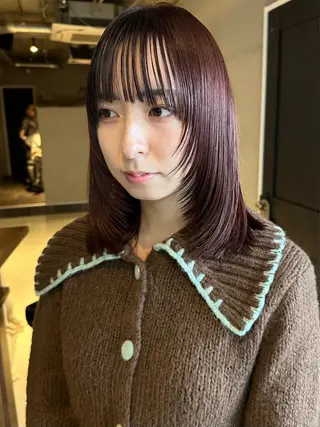 ミディアム カラー 斎藤祐樹 /レイヤー/パーマのヘアスタイル