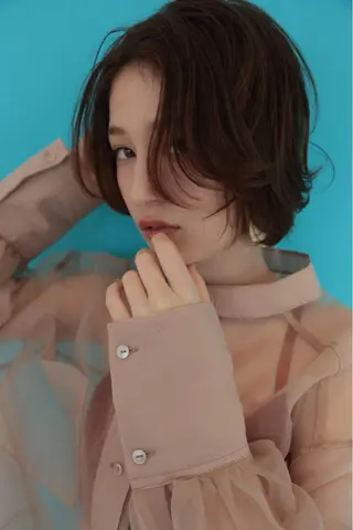 ショート カラー パーマ ナガミネアリサ/ 学芸大学/海外ヘアのヘアスタイル