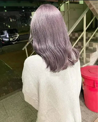 セミロング カラー カットモデル/ ハイトーン/ゆうあのヘアスタイル