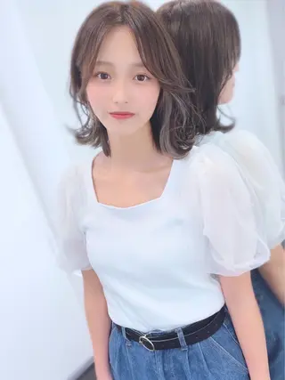 ミディアム カラー 柿本拓【全席完全個室 ログネオン】のヘアスタイル