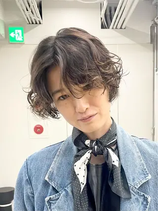 ショート カラー パーマ ヘアアレンジ メンズ ハイトーン/レイヤー 🌸さくらのヘアスタイル