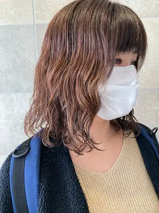 ミディアム パーマ 田中 あかねのヘアスタイル