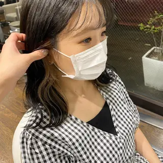 ミディアム カラー 中村 友香のヘアスタイル