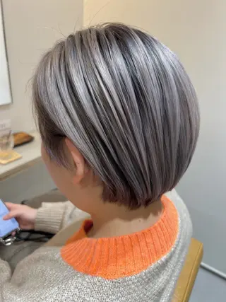 ショート カラー 縮毛矯正×艶カラー /中村勇太のヘアスタイル