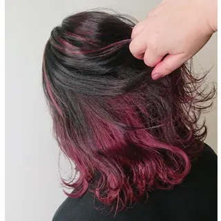 ミディアム グラデ❣️インナー 派手髪Fumiyoのヘアスタイル