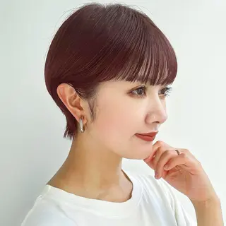 ショート レイヤー/ショート透 明感カラー/西田祐賀のヘアスタイル