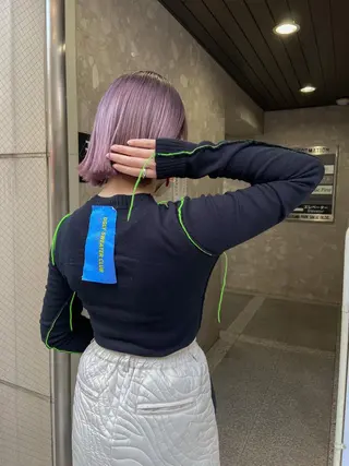 ミディアム カラー 岡本康平/ボブ /ブリーチ/レイヤーのヘアスタイル