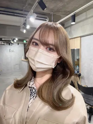 セミロング カラー 韓国レイヤー/ 顔周り💕田中将吾のヘアスタイル