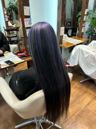 ロング カラー ブリーチ予約率90% 以上✨森山陽向のヘアスタイル
