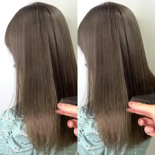 ミディアム カラー パーマ 縮毛/レイヤー 韓国/橋口のヘアスタイル