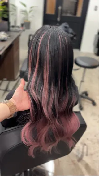 ロング カラー シールエクステ/ 韓国ヘア/茉央のヘアスタイル