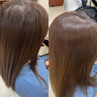 ロング あやめ【顔まわり/レ イヤー/柔らかカラ】のヘアスタイル